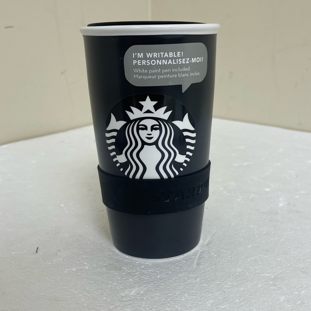 STARBUCKS 2015 Create Your Own Write-On Double Wall Ceramic 12 oz Tumbler No Pen